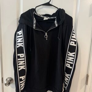 Victoria's Secret PINK Black Hoodie with White Accents